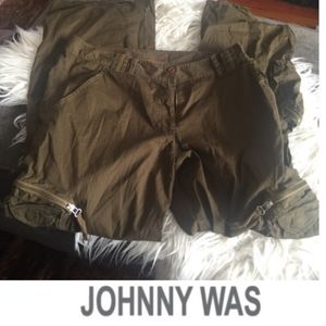 Johnny Was green cargo pants